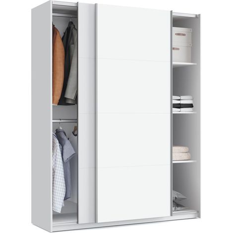 Armario ropero 2 puertas correderas Onix acabado blanco, 200 cm(alto)150 cm(ancho)62 cm(fondo)