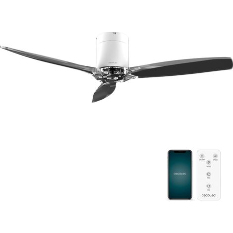 Ventilateur de Plafond EnergySilence Aero 5285 WhiteTransparent Connected, Moteur DC 40W, Diamètre 132 cm, Basse Consommation, Wifi, Télécommande, Extérieur, Minuteur, Été et Hiver, Silencieux (1/5)