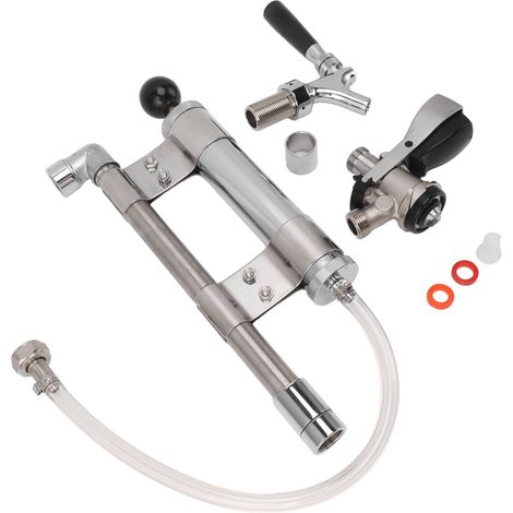 Ensemble de pompe à fût de bière de 8 pouces en acier inoxydable, étanche, distributeur de type D, convertisseur de robinet pour pique-nique, fête ou mariage (1/5)