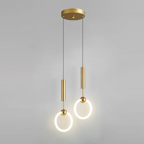 1 Suspension Luminaire LED Acrylique 28W Lumière Chaude Aluminium Minimaliste Pour Salon Chambre
