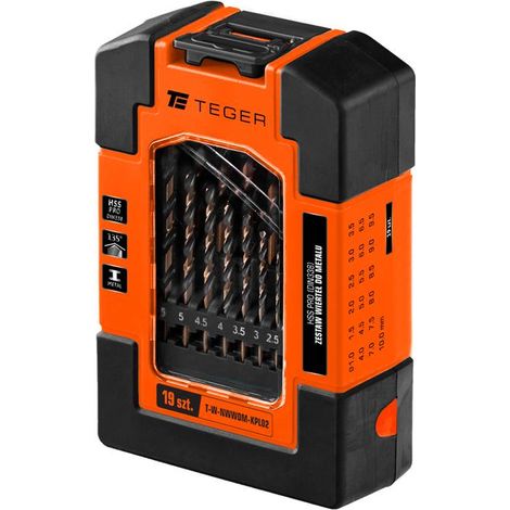 Metallbohrer-Set – HSS PRO (DIN 338) (19 Stück) / Teger