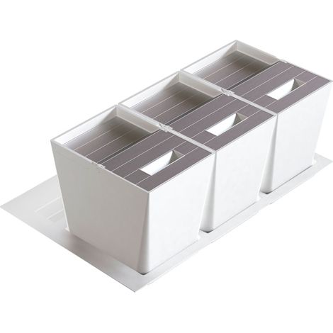Premiere Cubos M60 Inox-Blanco - PREMIERE - Contenedor 2, 3 y 4 compartimentos para la colocación en interior de cajón