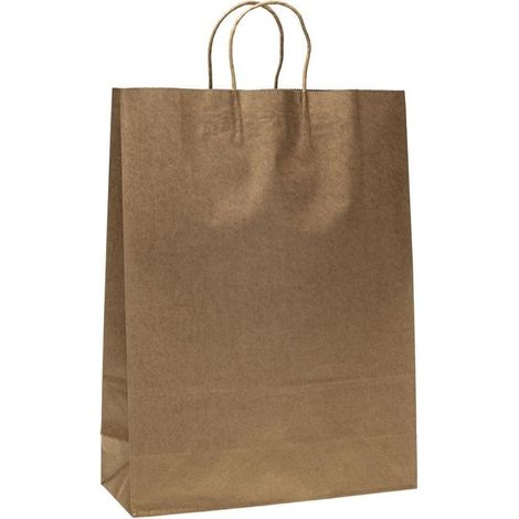 Bolsa decorativa de papel kraft de 31x42x12cm con roseta