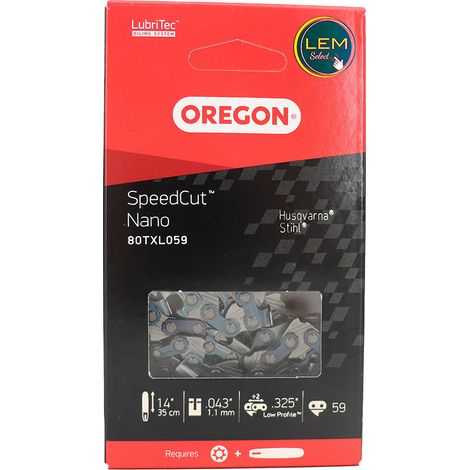 Chaîne de tronçonneuse Oregon .325 59 maillons 80TXL059 - Compatible avec Husqvarna/Stihl (1/3)