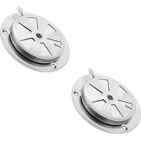 Lot de 2 cache-pot d'échappement de four - Pièces de rechange - Amortisseur de grille d'aération pour barbecue, fumoir, grille d'aération de poêle (95 mm) (1/5)