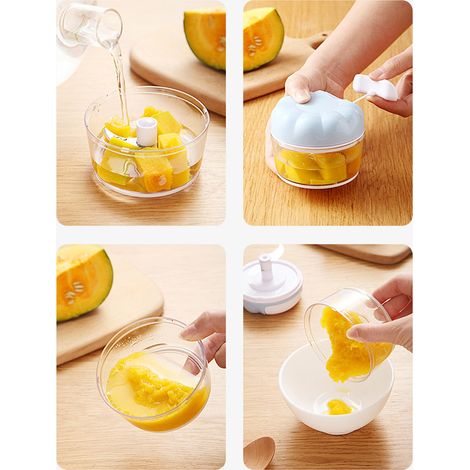 Hachoir à ail manuel haute efficacité, mini hachoir à ail, broyeur d'ail domestique pour la cuisine (bleu) (1/5)