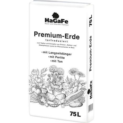 HaGaFe Torfreduzierte Premium Blumenerde Universalerde zum Topfen und Pflanzen (1 x 75L)