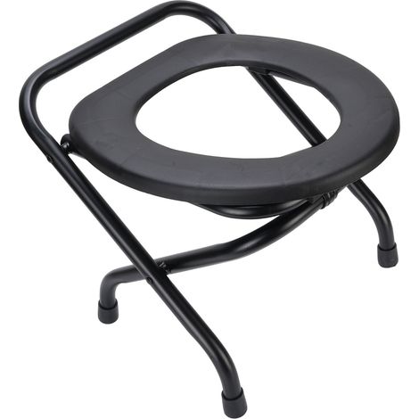 Chaise percée pliante en fer antidérapant et ergonomique pour adultes, idéale pour les voyages, hauteur 30 cm (1/5)