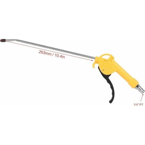 Pistolet à Air Comprimé d'Enlève la Poussière Pistolet À Souffler/Soufflette Compresseur en Alliage d'Aluminium et Plastique avec Un Joint (Jaune 1)