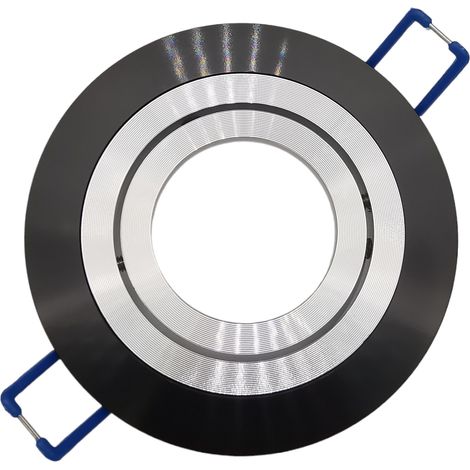 Portafaretto Tondo Nero Orientabile da incasso cartongesso per lampadine led GU10 con ghiera svitabile (1/4)