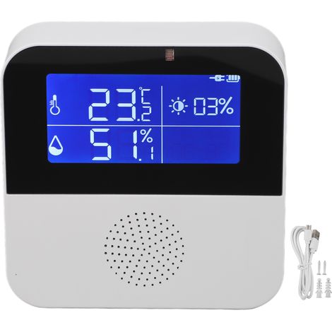 Thermomètre Hygromètre Connecté WiFi Capteur Température Humidité Écran LCD 2.9 Pouces Surveillance à Distance Application Tuya (1/5)