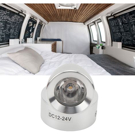 Lampe de lecture 12-24 V CC pour camping-cars, yachts et bateaux (Réf. : PY-RV208) Argent (1/5)