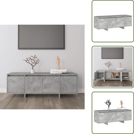 Mueble de TV - vidaXL Mueble de TV madera contrachapada gris hormigón 120x30x40,5 cm - Armario gris hormigón