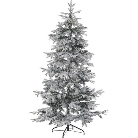 Árbol de Navidad artificial blanco nieve sintética 210 cm ramas con bisagras festividad Tomichi (1/5)