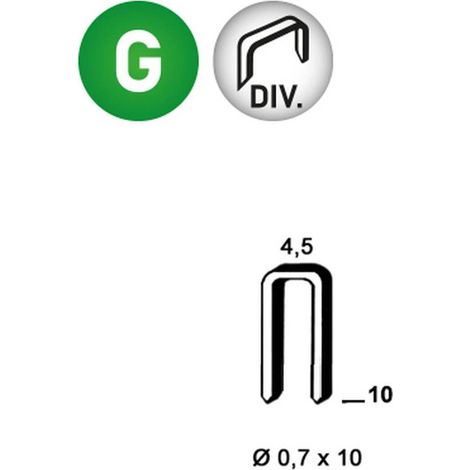 10 000 Agrafes Divergentes O-10 - 4.5x10x0.7x1 mm - D-Work
