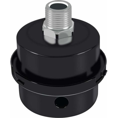 Silencieux de compresseur d'air, silencieux en métal du silencieux du filtre d'aspiration du silencieux, accessoires de silencieux de compresseur d'air avec filetage de 3/8" (3/8 de PT 16 mm)-LIAIKI (1/5)