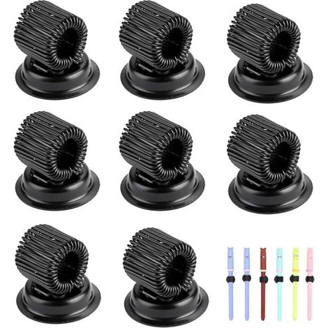 Lot de 8 porte-crayons magnétiques avec boucle à ressort ajustable, clip amovible en acier inoxydable, pour tableau blanc, noir (1/5)
