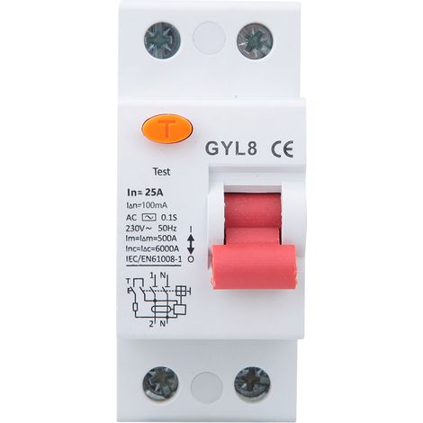 Disjoncteur Différentiel 2P 25A/40A/63A 230V AC - Protection contre les Fuites de Courant (1/5)