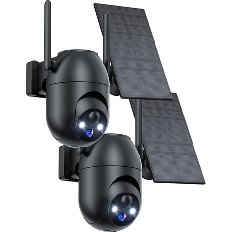 Camera Surveillance WiFi Exterieure Solaire: 2K Camera Exterieur sans Fil Batteries - 360° PTZ Caméra IP Vision Nocturne Couleur (1/5)