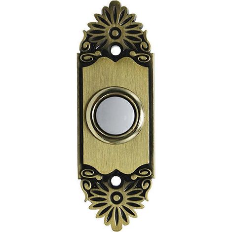 1 sonnette lumineuse vintage robuste en métal, bouton-poussoir mural filaire pour porte de garage universelle (1/5)