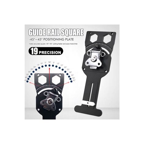 Guide d’angle réglable pour scie circulaire sur rail – Équerre de positionnement pour coupe précise – Accessoire pour sciage longitudinal et transversal (1/4)