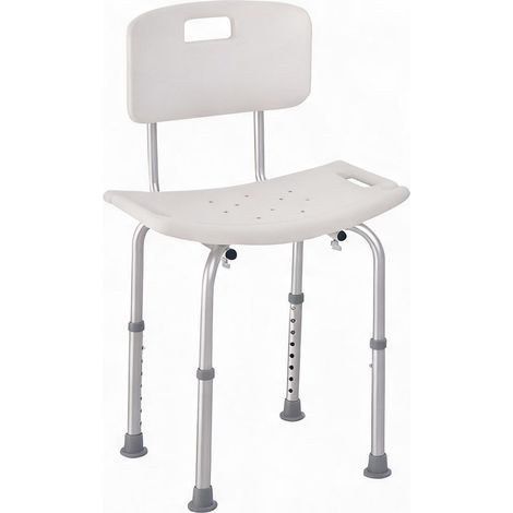 Chaise de douche en aluminium avec dossier réglable blanco (1/5)