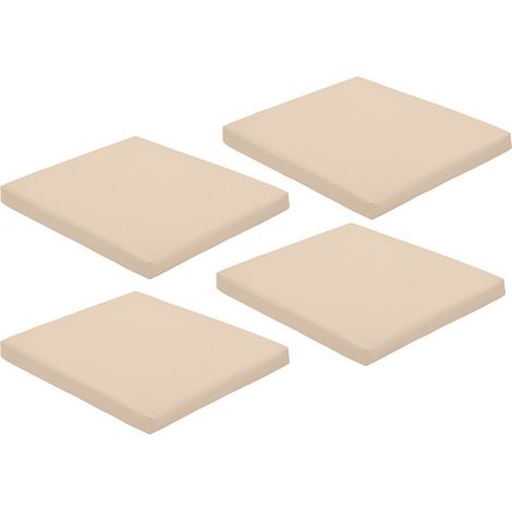 Gardenista - Coussins de Chaise de Jardin, Coussin de Siège de Chaise de Patio Résistant à l'eau 50x44x5cm Coussin de Siège Intérieur et Extérieur avec Attaches Sécurisées - Pierre (4pk) (1/5)