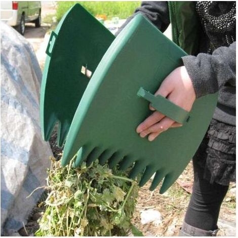 Lotto di 2 raccoglie foglia portatile per il giardino, il cortile, rastrellare le foglie con gli artigli alle foglie di rifiuti di giardino e di erba (verde) (1/5)