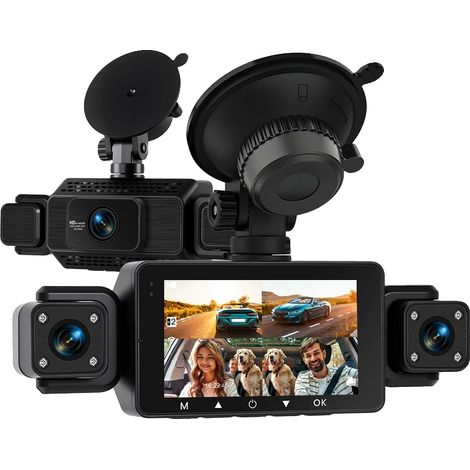 Cámara para salpicadero, 4 lentes, resolución 1080p, con tarjeta de 64 GB. (1/2)