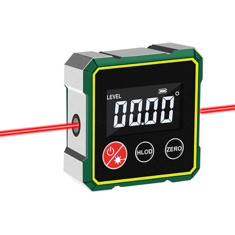 Inclinomètre numérique avec mesure d'angle laser et écran LCD, niveau étanche, adapté au travail du bois, à la construction et au bricolage. (1/4)