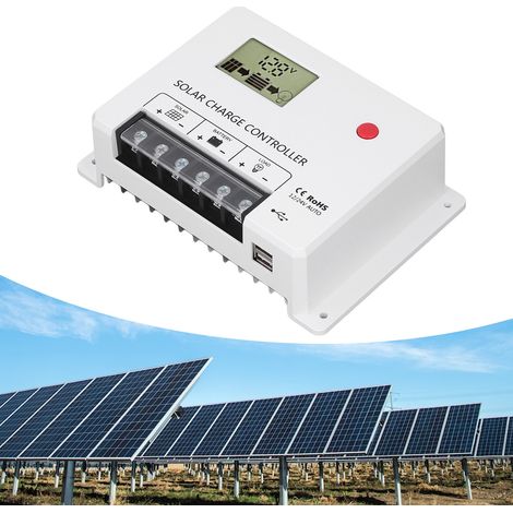 Contrôleur de système solaire 12V/24V 60A, contrôleur de charge solaire PWM (1/5)