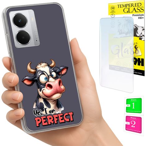 Custodia per Realme 14 5G / 14T 5G con foto, retro con motivo elefante e vetro 9H. (1/5)