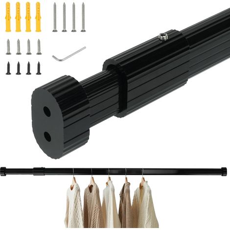Kleiderstange, Tragkraft 70 kg, 42–65 cm, Schwarz (1/5)