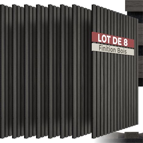 8 Pièces panneaux acoustiques mdf placage en bois véritabl, chêne noir (1/5)