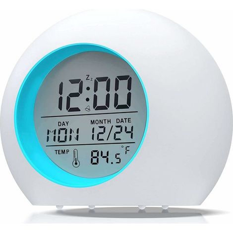 Sveglia digitale per bambini, sveglia a LED per bambini 7 colori funzione snooze con luce notturna per ragazze e ragazzi