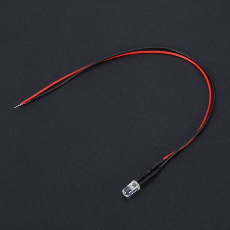 10 Stück 12V 5mm LED-Lichtkabel mehrfarbiges LED-Lichtkabel 20cm 0,06W (weiß) (1/5)