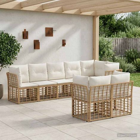Conjunto de sofás de exterior Natural Poliéster (1/5)