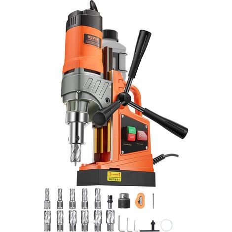 Perceuse Magnétique, Perceuse à Colonne Portable 1450 W, 12500 N, 850 tr/min, Max. Diamètre d'Alésage (Foret de Carottage) 40 mm, Max. Profondeur de Carottage 50 mm (1/5)