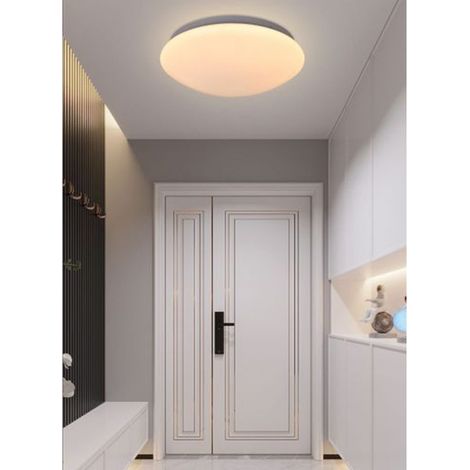 TrAdE Shop Traesio - Plafoniera Tonda Soffitto 18w Metallo Plastica Ip20 Luce 6500k 4000k 3000k C01-18 - -Bianco Caldo -