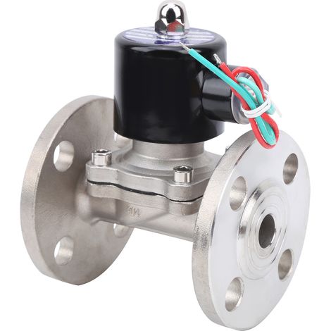 Magnetventil mit Edelstahlflanschanschluss NBR NC, direktwirkend, 1/2 Zoll (2W-160-15BF), 12 V DC (1/5)