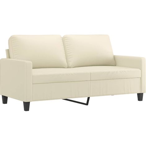 vidaXL 2-Sitzer Sofa Creme 140 cm Kunstleder