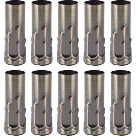 10 pièces E14 Tube en métal pour bougie support de lampe Base de lampe accessoires d'éclairage 25x80mm Bronze-DOU