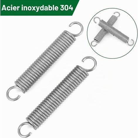 Traction Spring 100 mm Tension Springs with Hooks Stainless Steel Springs Wire Diameter 2.5 mm Outer Diameter 16 mm Force 19 kg (1/4)