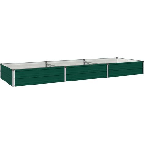Letto rialzato da giardino Verde 240 x 80 x 24 cm vidaXL