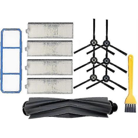 Pièces détachées pour aspirateur robot Silvercrest SSR1 SSR1 A9S A9 A7 : brosse principale, brosse latérale et filtre HEPA (R) (1/5)