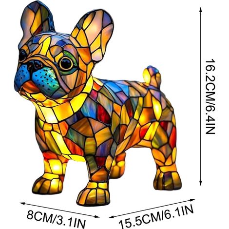 Veilleuse Chien - Lampe LED en Résine Teintée - Décoration Intérieure pour Chambre ou Salon - Idée Cadeau Originale - 1 Pièce (1/2)