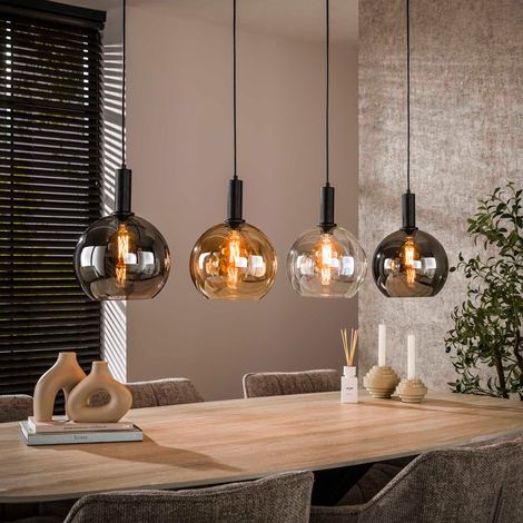 Suspension îlot cuisine 4 globes multicolores NOVA (1/5)