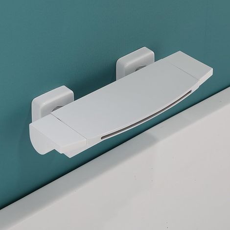Robinet baignoire mural cascade blanc en laiton, mitigeur eau chaude et froide, mélangeur salle de bain moderne design élégant avec sortie d'eau large (1/5)