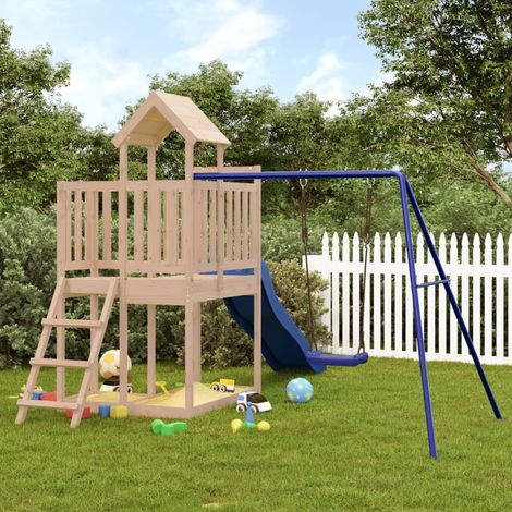 Aire de jeux d'extérieur,Maisonnette de jeu,Maison enfant bois de pin massif BDXN30123 (1/5)