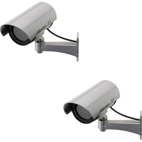 Lot de 2 caméras surveillance factices LED intérieur/extérieur - Otio